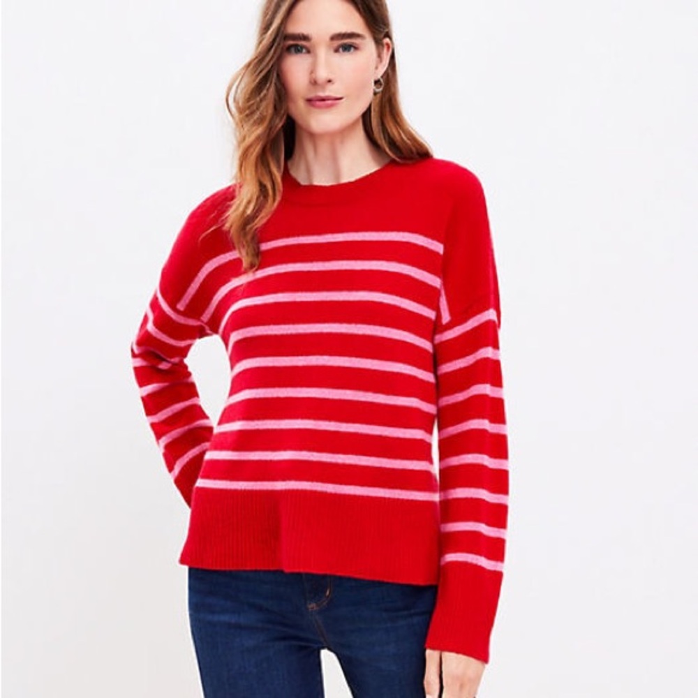 Calson Red Striped cashmere Sweater